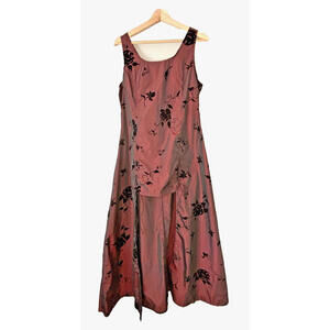 Subterranea Burgundy Black Velvet Gothic Dress Medieval Renaissance Sz XL EUC